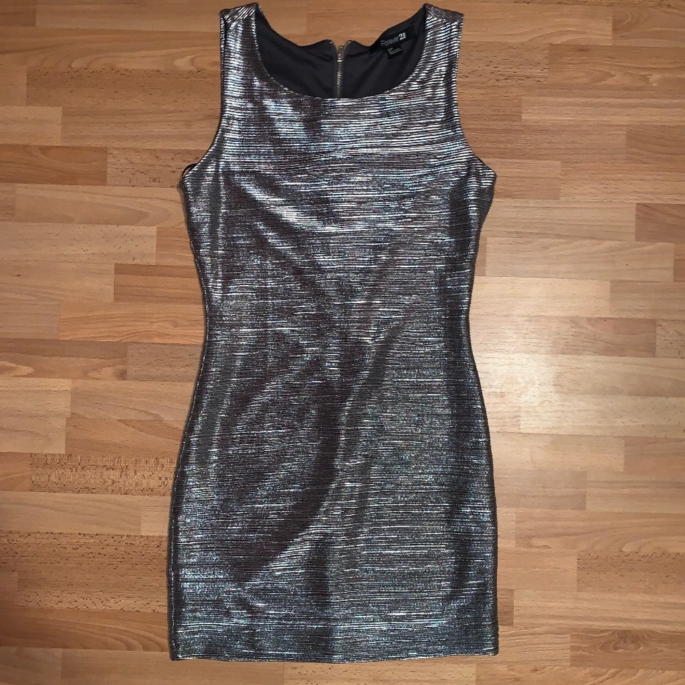 F21 Silver Mini Dress